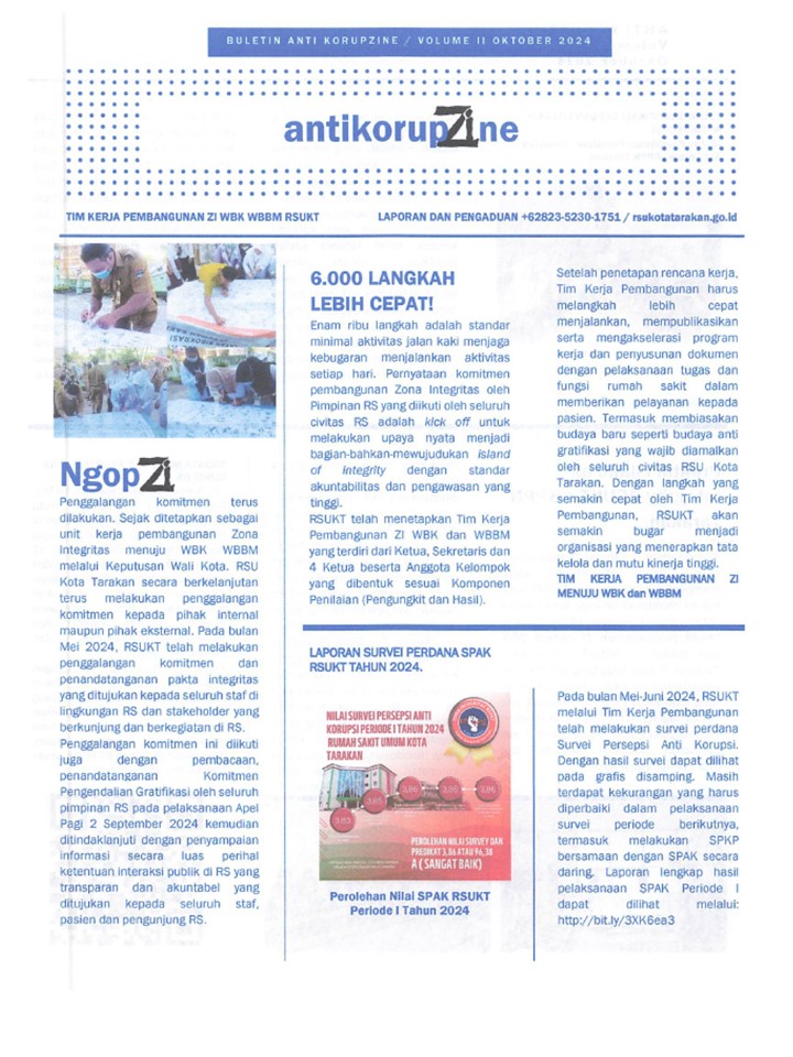 Telah Terbit Buletin AntikorupZIne Volume II Bulan Oktober 2024. Akses liputan dan laporan dalam buletin ini silakan klik gambar