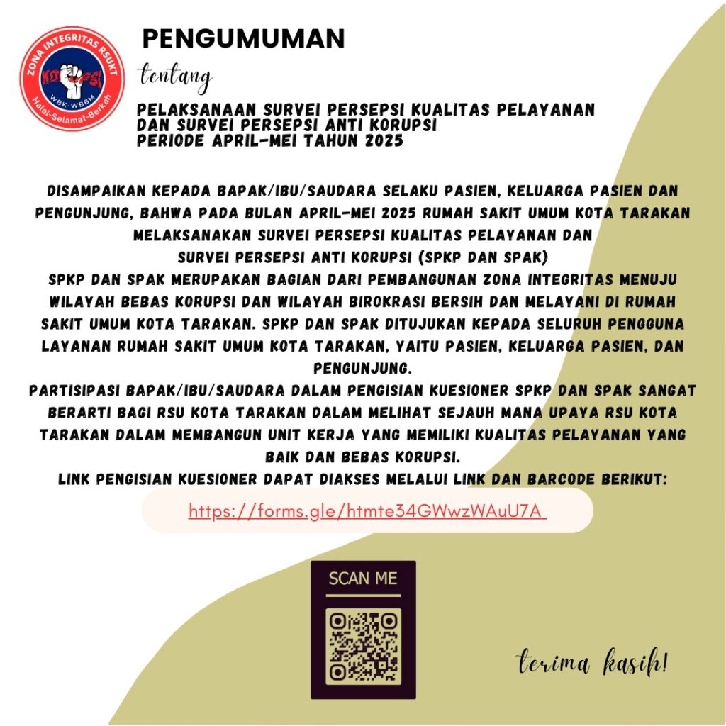 Pengumuman Pelaksanaan Survey Persepsi Kualitas Pelayanan dan Survey Persepsi  Anti  Korupsi